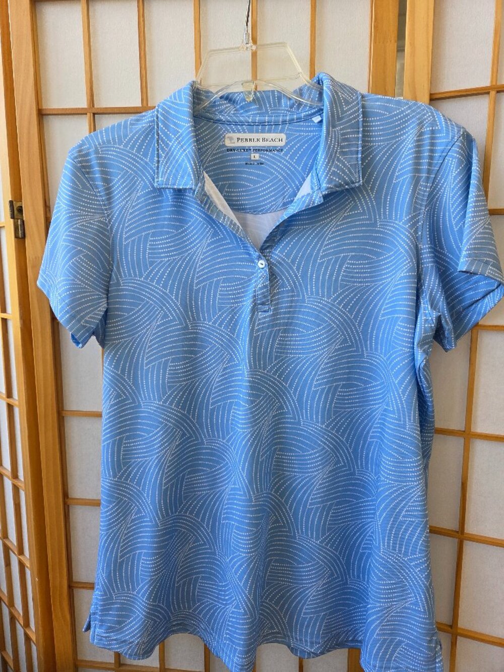 Blue and White golf shirt in Large